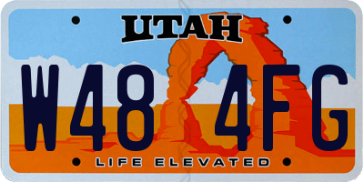 UT license plate W484FG