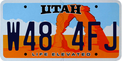 UT license plate W484FJ