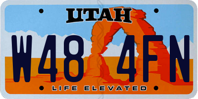 UT license plate W484FN