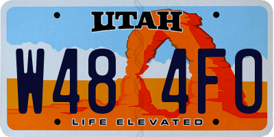 UT license plate W484FO