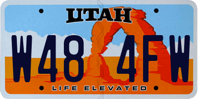 UT license plate W484FW