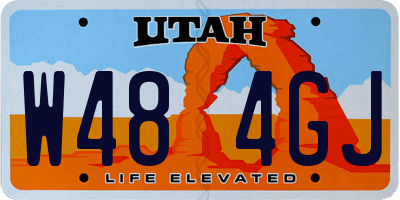 UT license plate W484GJ