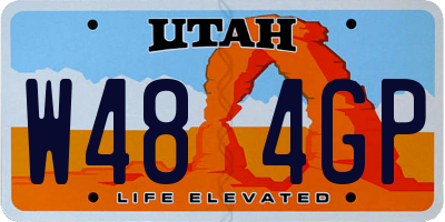 UT license plate W484GP