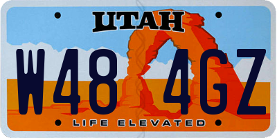 UT license plate W484GZ