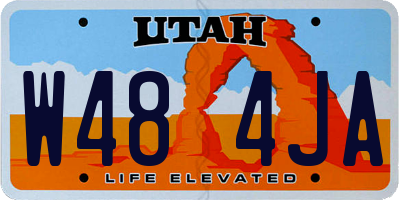 UT license plate W484JA