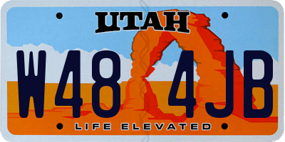 UT license plate W484JB