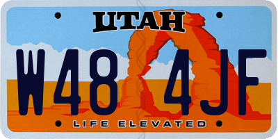 UT license plate W484JF