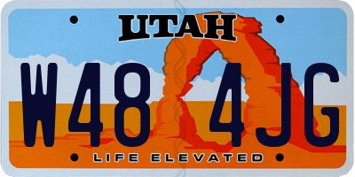 UT license plate W484JG