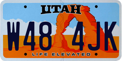 UT license plate W484JK