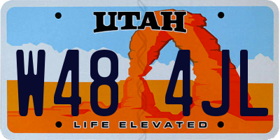 UT license plate W484JL