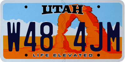 UT license plate W484JM