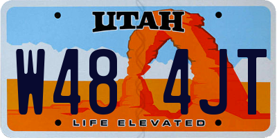 UT license plate W484JT
