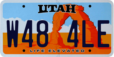 UT license plate W484LE