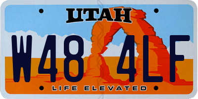 UT license plate W484LF