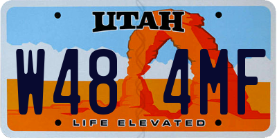 UT license plate W484MF