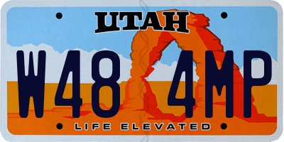 UT license plate W484MP