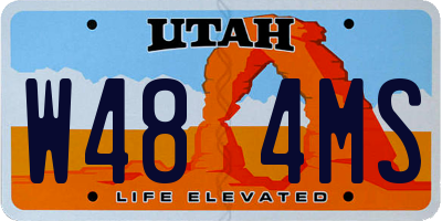UT license plate W484MS