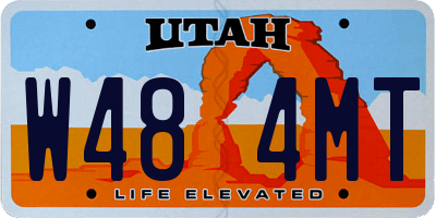 UT license plate W484MT