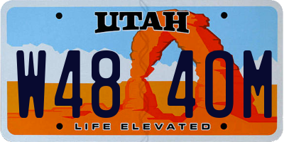 UT license plate W484OM