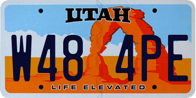 UT license plate W484PE