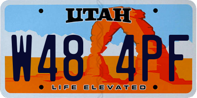 UT license plate W484PF