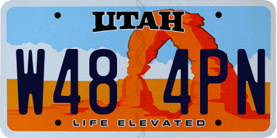 UT license plate W484PN