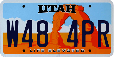 UT license plate W484PR