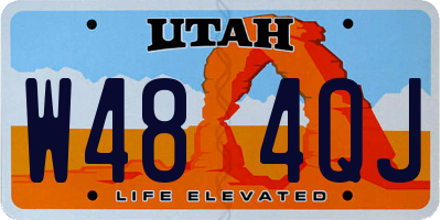 UT license plate W484QJ