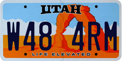 UT license plate W484RM