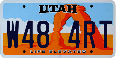 UT license plate W484RT