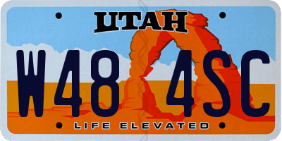UT license plate W484SC