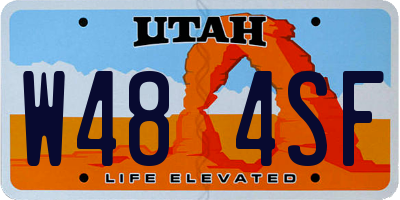 UT license plate W484SF
