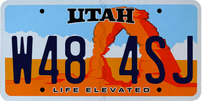 UT license plate W484SJ