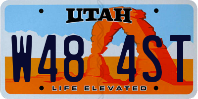 UT license plate W484ST
