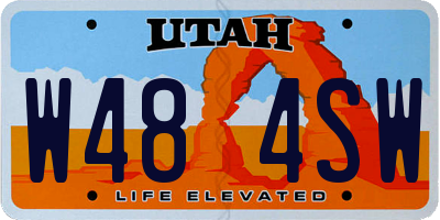 UT license plate W484SW