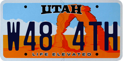 UT license plate W484TH