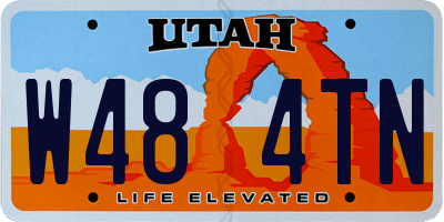 UT license plate W484TN