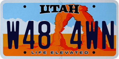 UT license plate W484WN