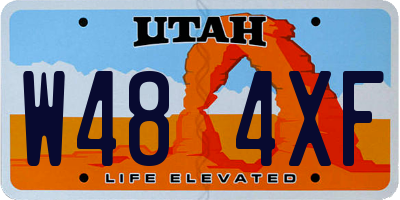 UT license plate W484XF
