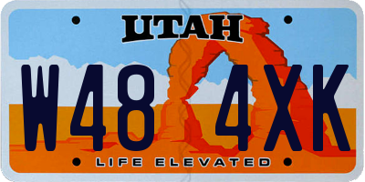 UT license plate W484XK