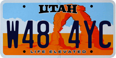 UT license plate W484YC