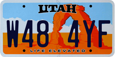 UT license plate W484YF