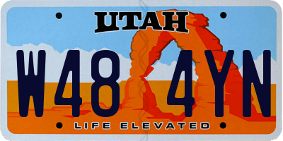 UT license plate W484YN