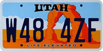 UT license plate W484ZF