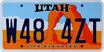 UT license plate W484ZT
