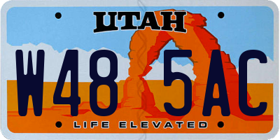 UT license plate W485AC