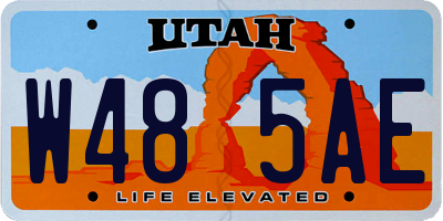 UT license plate W485AE