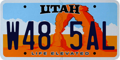UT license plate W485AL