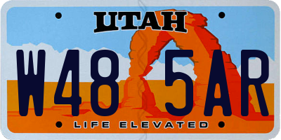 UT license plate W485AR