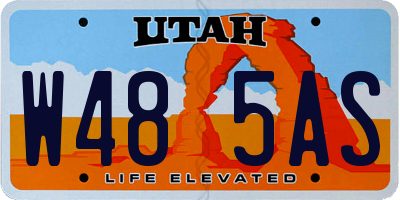 UT license plate W485AS
